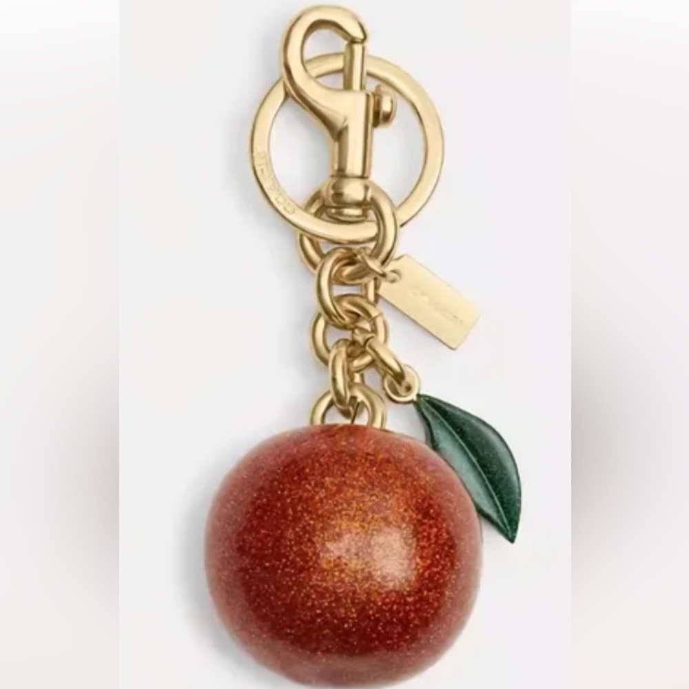 🍊🍊🍊Coach Sparkling Orange Fruit Keychain Bag charm 🍊🍊🍊 NWT 🍊🍊🍊 - Picture 7 of 16